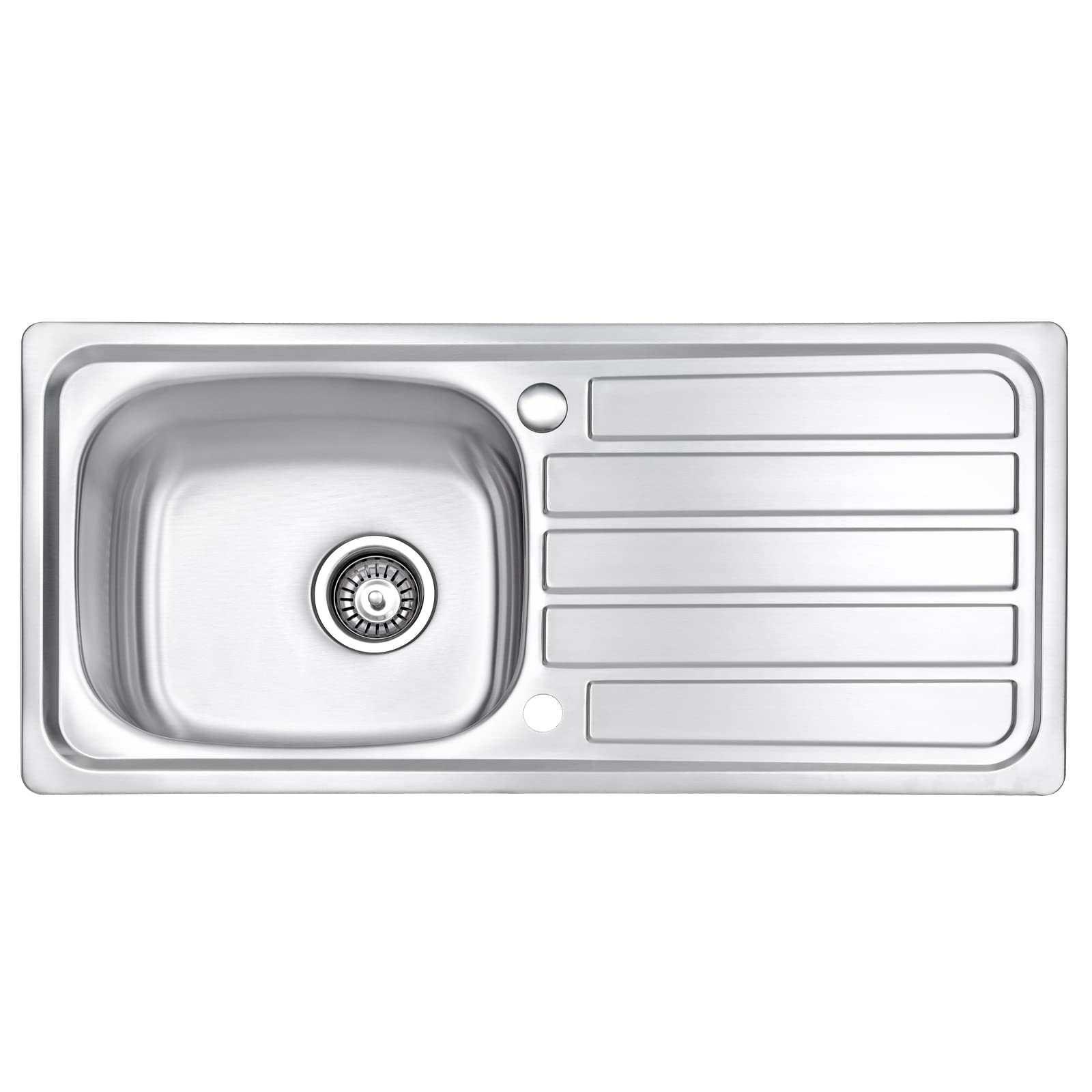 Jassferry Stainless Steel Kitchen Sink Single Bowl Reversible With Waste Pipes Clips930 X 430 mm from B&Q