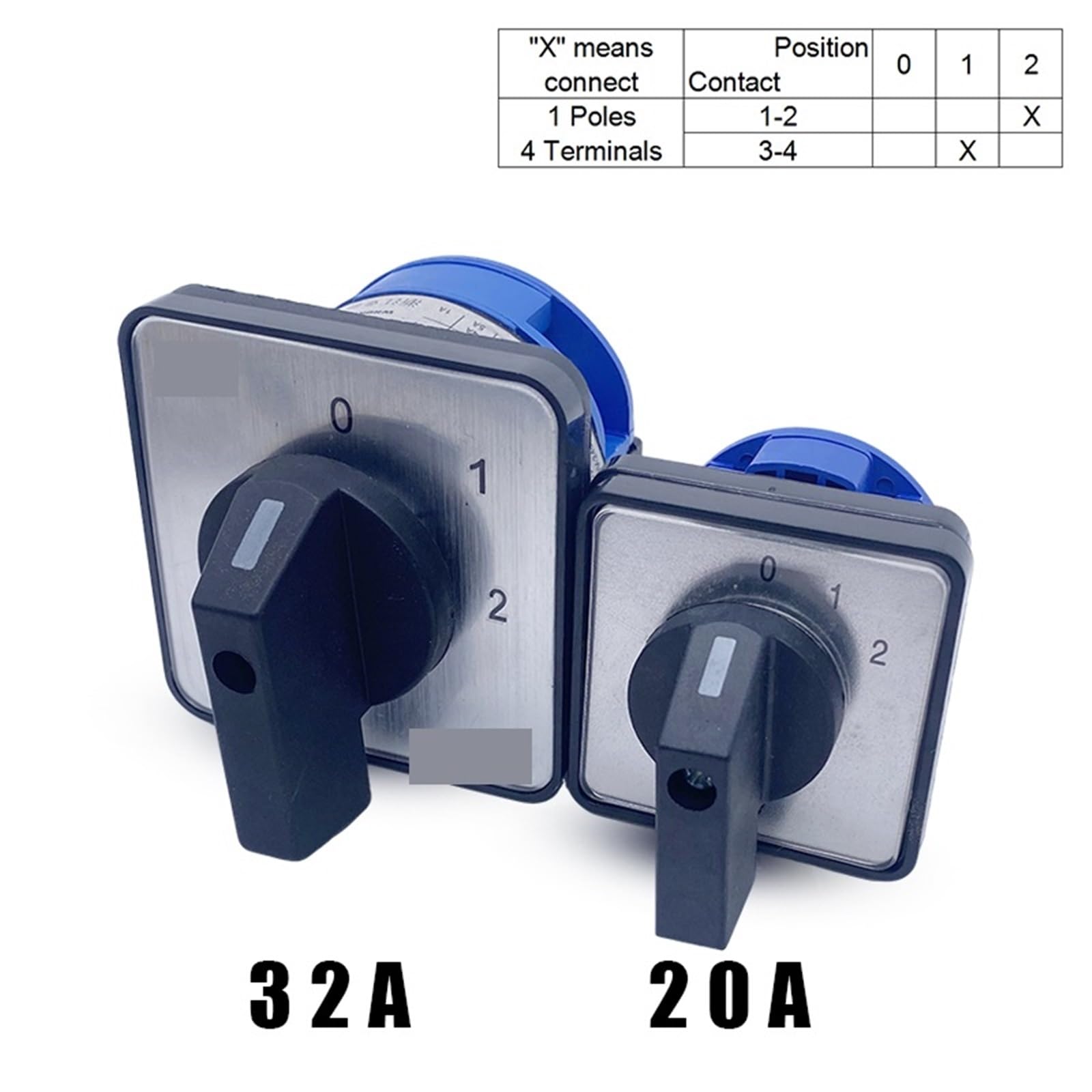 Interruptor giratorio 690V 20A/32A 1 polo 3 posiciones leva de cambio eléctrico contacto plateado CA20B-32/1 LW26 1 Uds