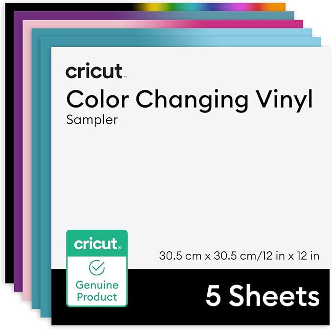 Cricut® Temperature-Activated, Color-Changing Permanent Vinyl - 5ft Rainbow Sampler, 12in