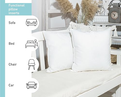 Miniatura 5 de Adiva - Cojín decorativo  Insertos de almohada de tamaño estándar para sofá  sofá, cama, exterior  Insertos de almohada decorativos con cojín