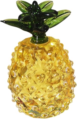 NOLITOY Adorno de fruta de piña de cristal, estatua de decoración de piña, decoración de vegetación, escultura de piña de fruta, decoración del