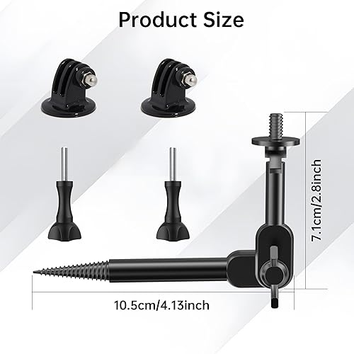 Miniatura 9 de Soporte de cámara de sendero, soportes de leva de sendero, accesorio de caza de árboles, soporte de cámara de juego giratorio de 360 con tornillo de