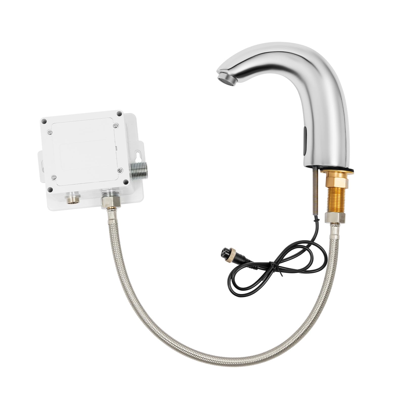 Robinet Salle Bain Infrarouge,Robinet Sans Contact,Robinet Lavabo,Laiton,Detection Mains 1m Economie Eau Hygiene,Pression nominale 0,5-0,7 MPa,Froide Uniquement,Cuisine Salle de Bain Restaurant