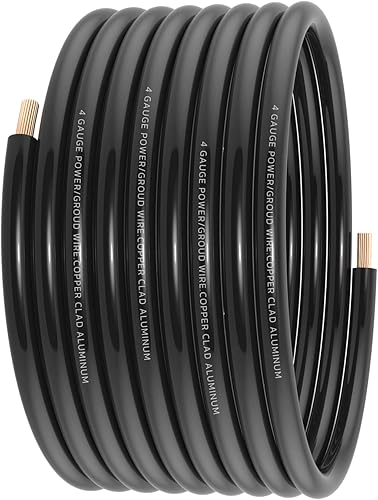 Miniatura 9 de Cable de tierra de alimentación de 4 AWG, alambre de aluminio revestido de cobre, calibre 4, cables de conexión a tierra de batería 4ga para RV,