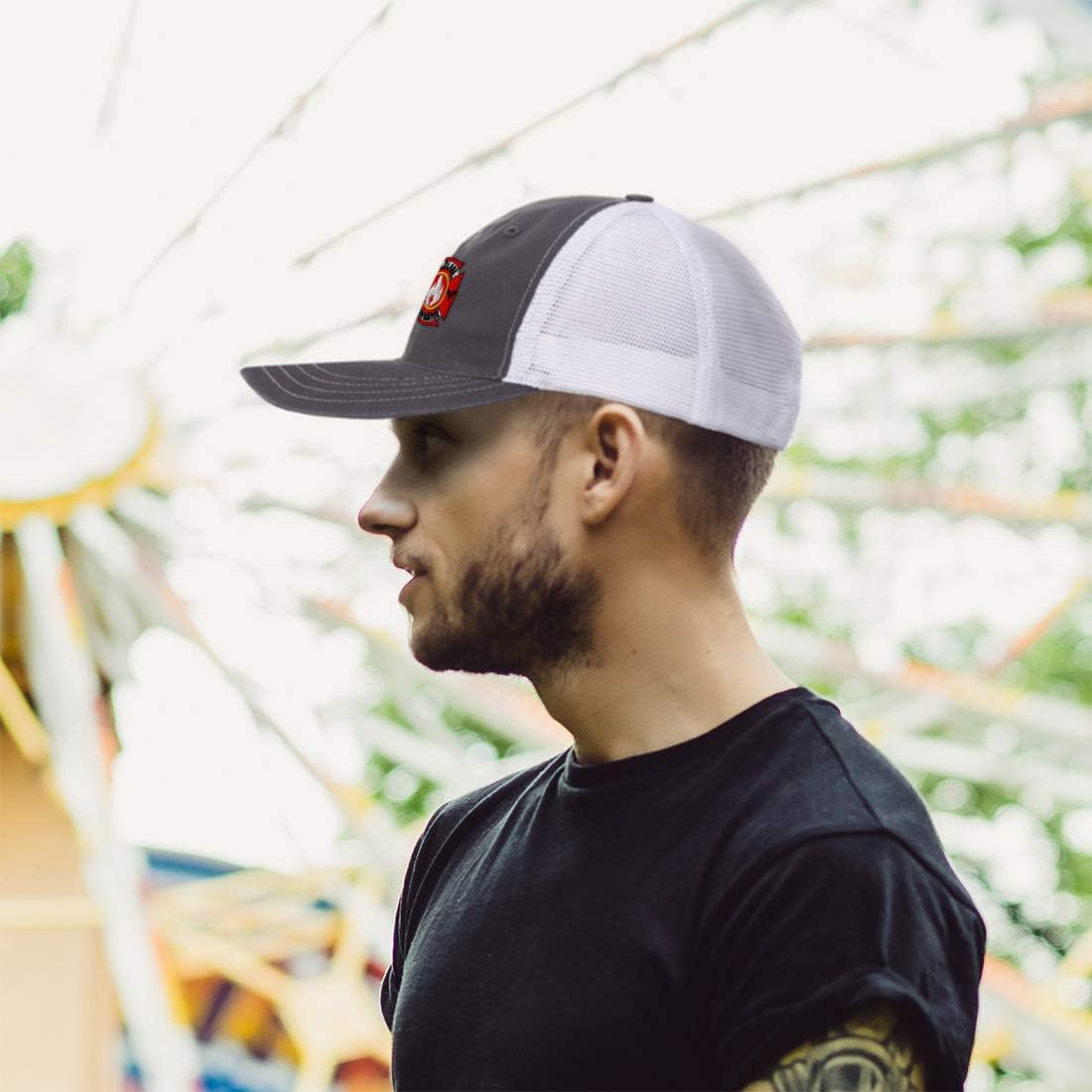 Baseball Cap Wildland Firefighter A Embroidery Cotton Soft Mesh Cap Snapback Black Charcoal Design Only