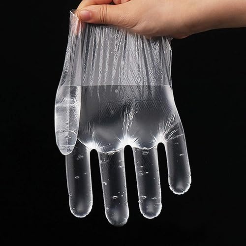 Miniatura 6 de HLIN 1500 guantes de plástico desechables  Guantes de preparación de alimentos desechables transparentes para servicio de alimentos, limpieza, talla