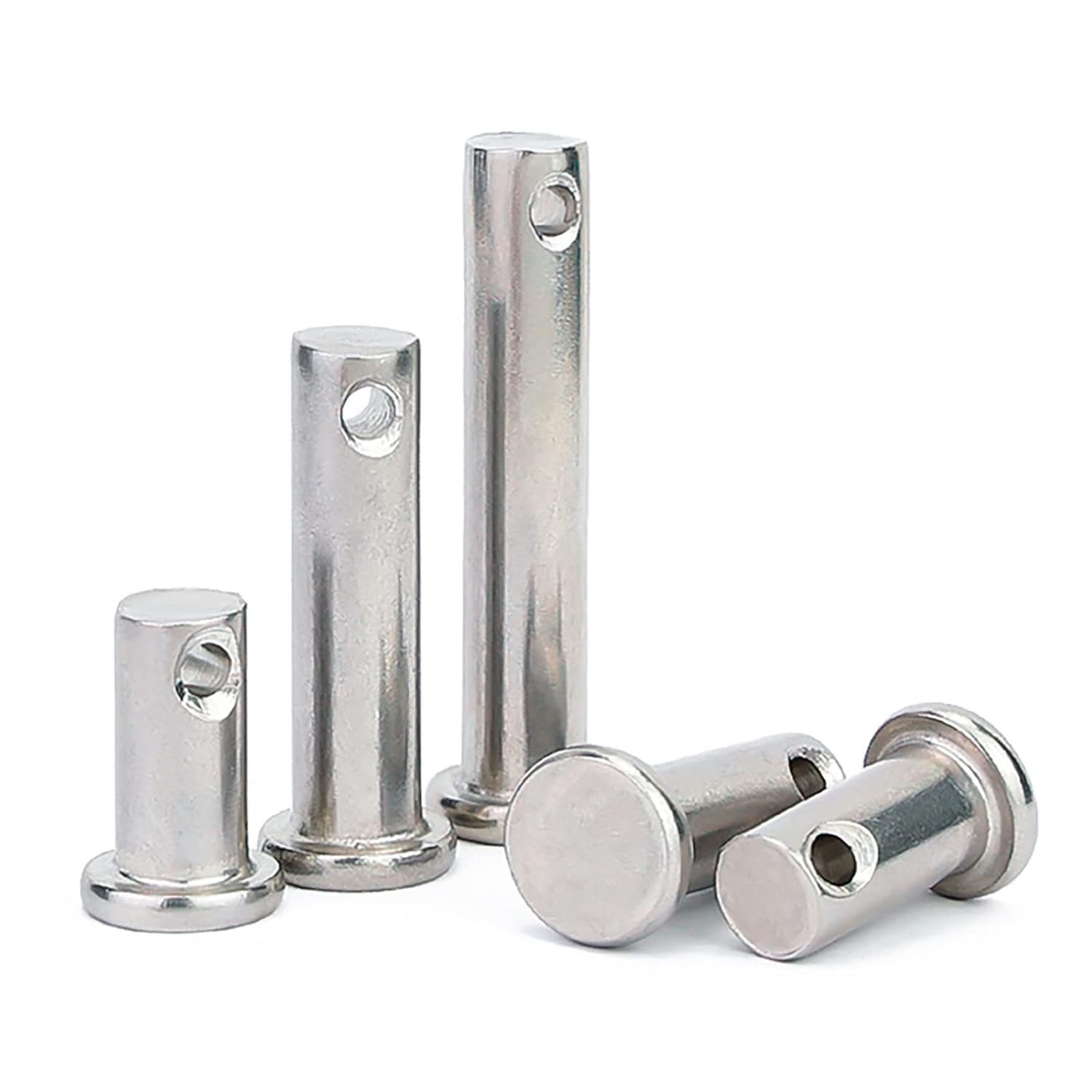 Goupille cylindrique à tête Plate, Trou de positionnement, goupille Fendue Assortie, Bride métrique, Fixation Machine en Acier Inoxydable(M18 x 90mm)