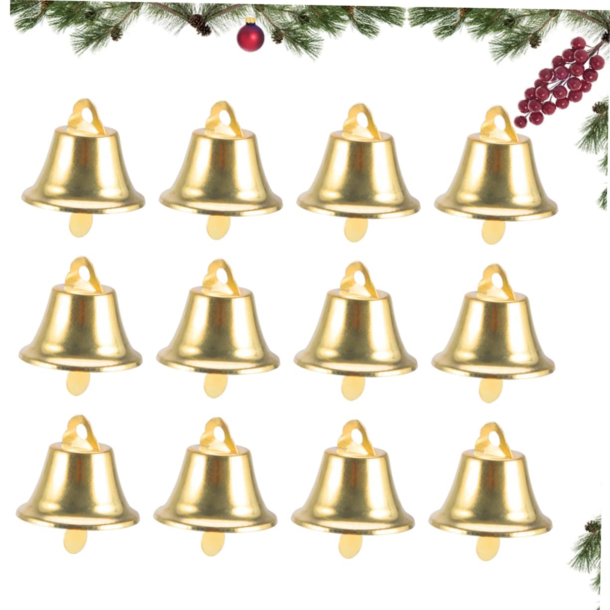 120 Mini Campanas Navideñas Doradas de Hierro para Adornos Creativos de Árbol de Navidad y Complementos Pequeños para Manualidades Infantiles