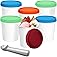 Ice Cream Containers for Homemade Ice Cream (6 Pcs) - Reusable Ice-Cream Containers With Lids - No Leak & Frost Ice-Cream Sto