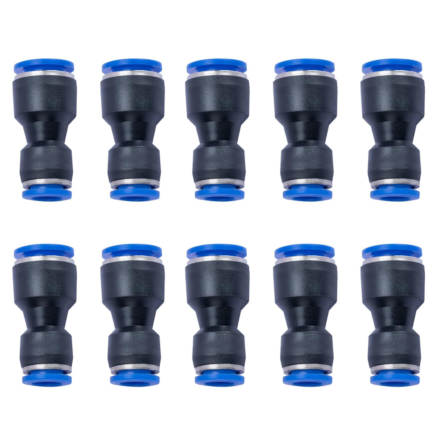 Conector rápido neumático de 1,27 cm OD x 3/20.3 cm OD para conectar accesorios reductores rectos Unión/acoplador (paquete de 10)