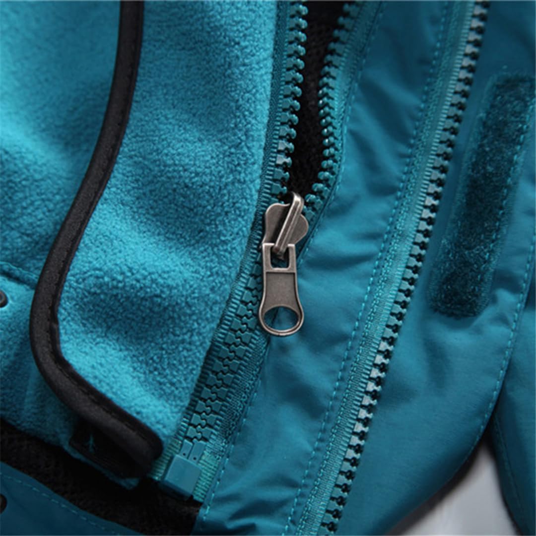 Giacca da trekking da uomo, 2 in 1, in pile, calda, per sport all'aria aperta, trekking, campeggio, sci