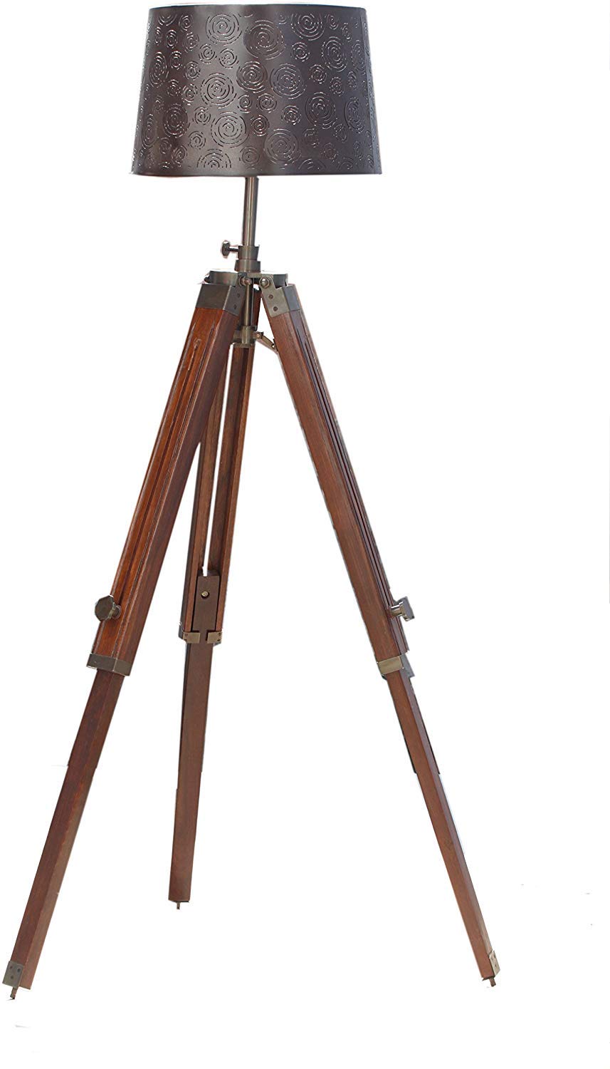 Max Engineering EnterprisesWooden Tripod Stand Office Decorative with Shade and Bulb