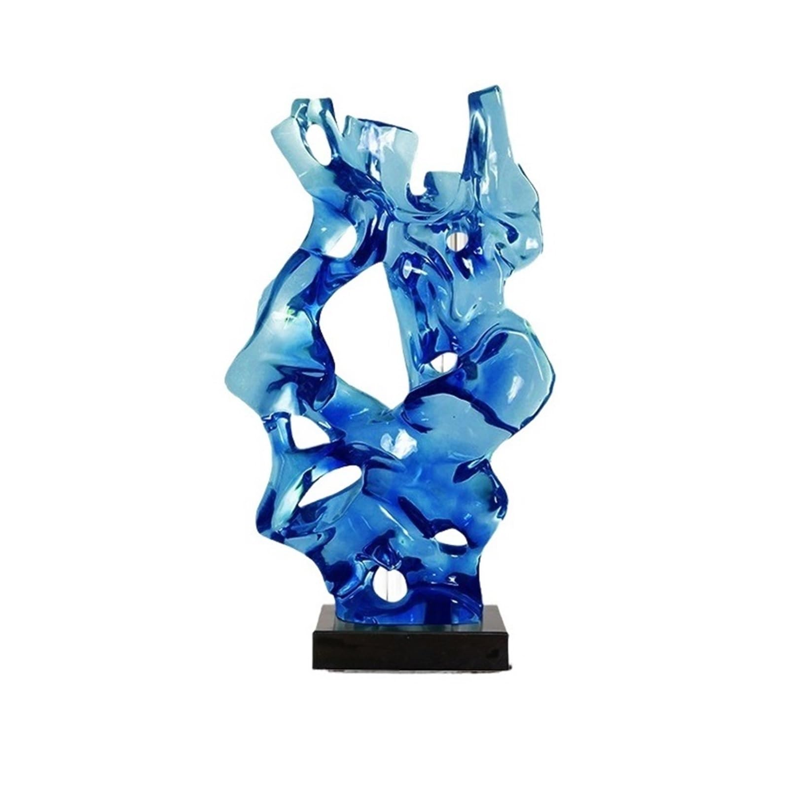 T2H9B5V4G8 Home decoration Abstract Living Room Ornament Resin Large Transparent Decorative Item for Entryway(Blue)