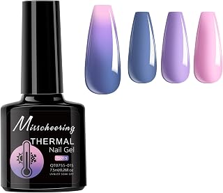 Color Changing Gel Nail Polish,7.5ml Shimmer Glitter Gel Polish Changing Nails Polish Glitte Drawing Shell Thread Soak off Glitters Thermal Nail Gel Polish Glitter Gel Polish(15)