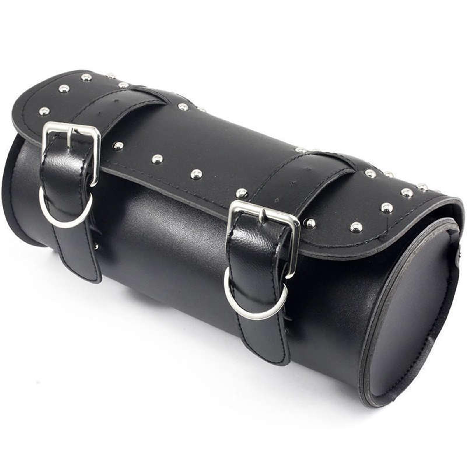 Shkalacar Borsa portautensili per Moto, Borsa da Sella per Forcella in Pelle PU per Moto con Cinghie Regolabili, Borsa per Manubrio Compatibile con Honda Kawasaki Suzuki Yamaha