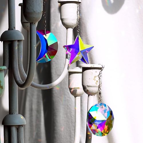 Miniatura 6 de Atrapasoles de prisma de cristal para la decoración del hogar de la ventana, 3 piezas colgante de ornamento, 1.772 in Rainbow Maker AB