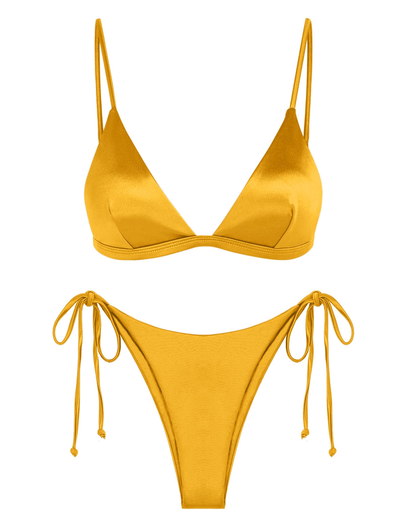 triangle yellow bikini
