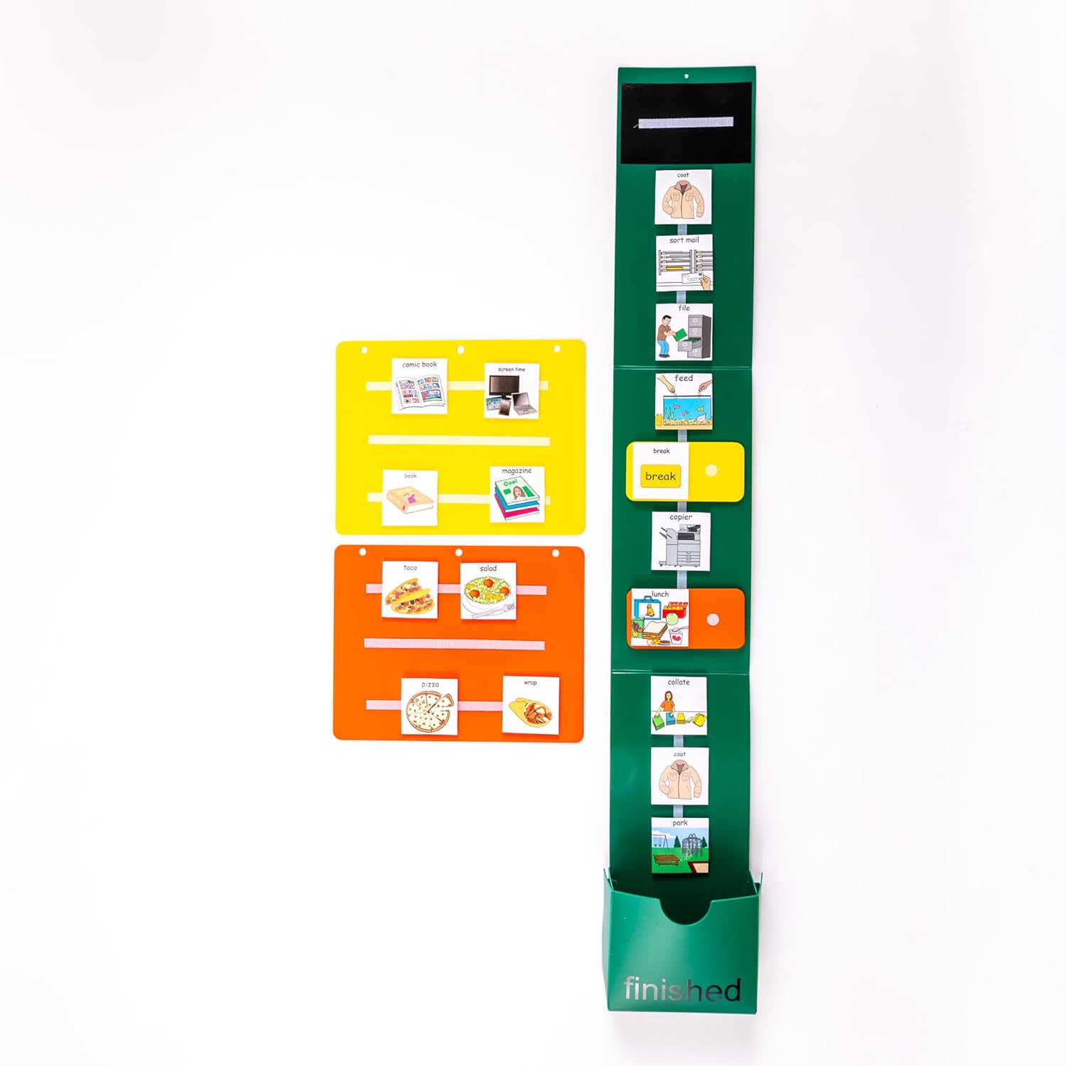 PECS® Visual Schedule for Autism, ASD, Speech Delays, Special Education, 9 Critical Communication Skills (Green)