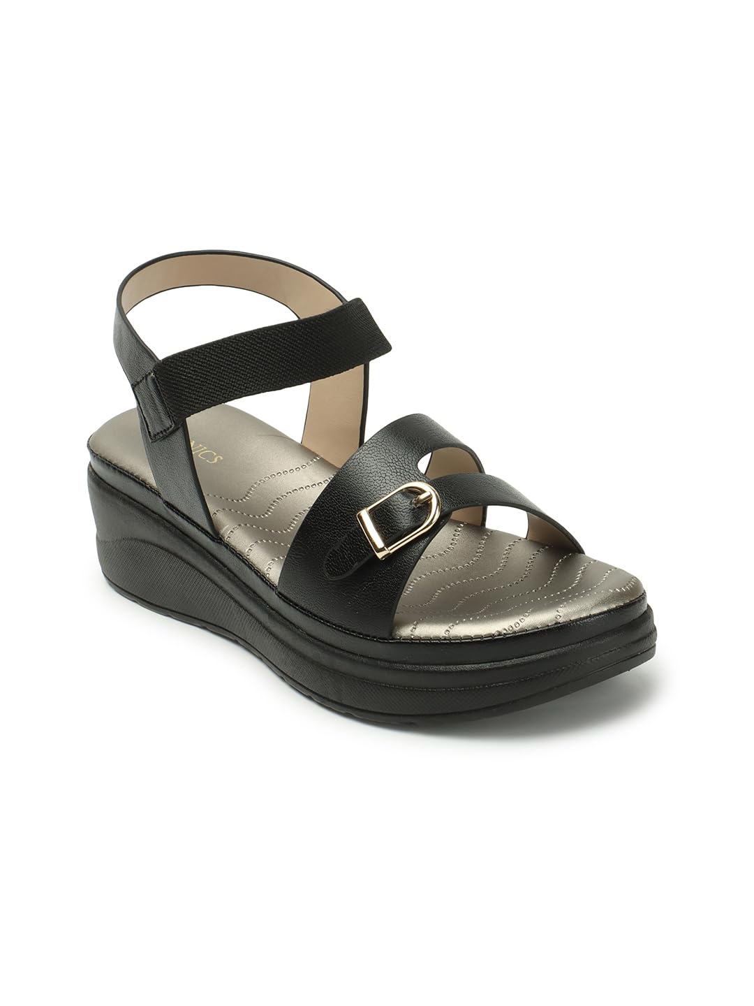 ICONICS Womens Solid Comfortable Backstrap Wedge Sandal for Office Festive Outdoor Use I ICN-NI-Wn-58 Black 4 Kids UK (B0CQYX52Y9) Amazon Price History, Amazon Price Tracker