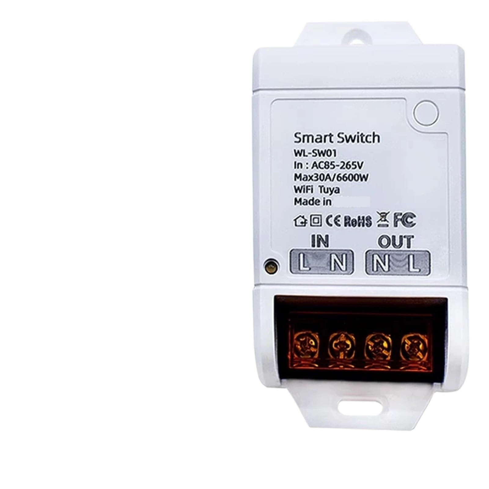 Tuya WIFI Smart Switch 30 A 6600 W/4000 W, moduł przekaźnikowy, bezprzewodowy pilot zdalnego sterowania, kompatybilny z Alexa (WIFI 6600W 85-250V)