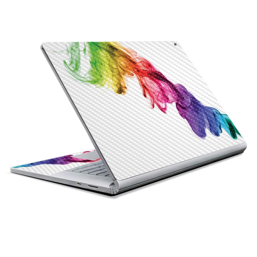 MightySkins Carbon Fiber Skin for Microsoft Surface Book 2 13" (2017) - Rainbow Smoke,Protective, Durable Textured Carbon Fiber Finish,Easy to Apply, Remove, and Change Styles,