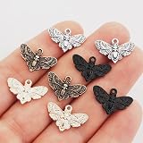 LTVAN 20pcs 20x13mm New Accessories Animal Moth Skull Moth Charms Pendant For Jewelry Making DIY Jew