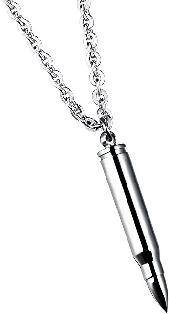 Edelstahl Patrone Schlüsselanhänger mit Kugel Kette für Herren und Damen