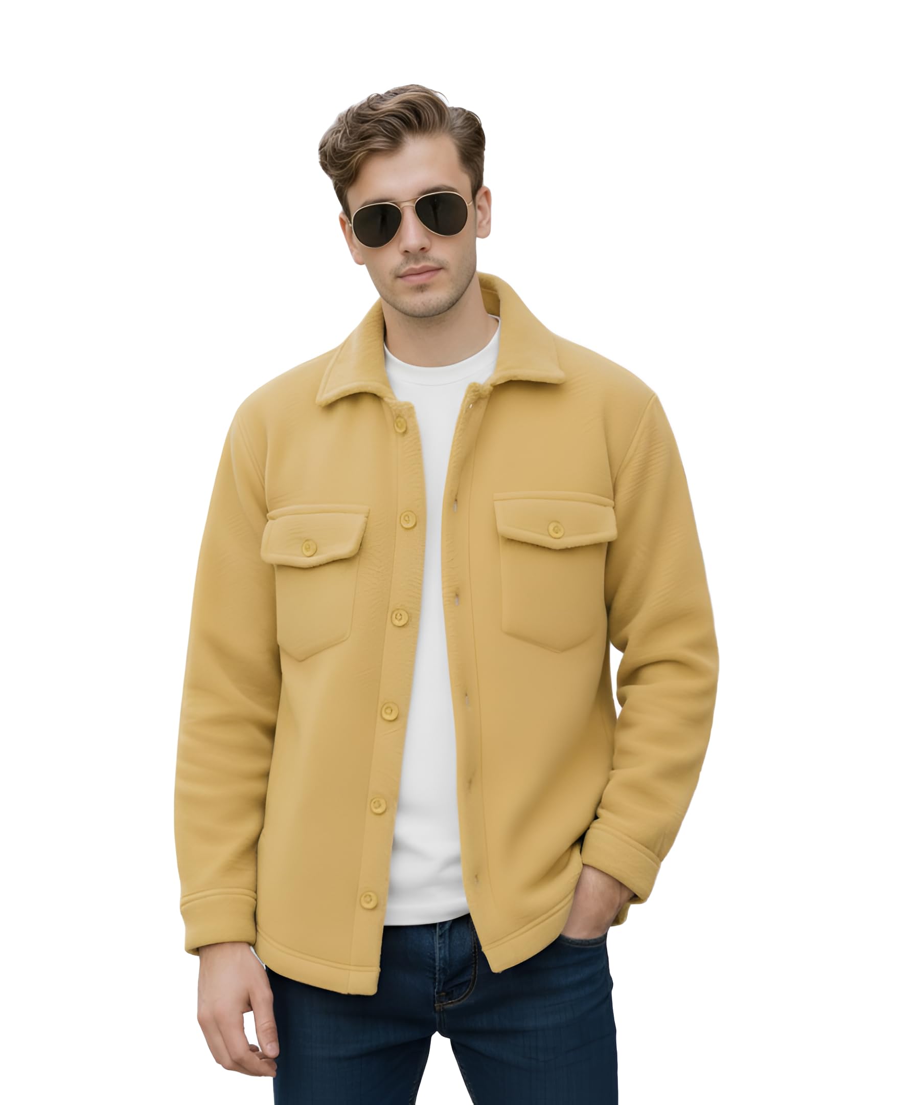 elvora Men's Solid Woolen Shirt-picture-15