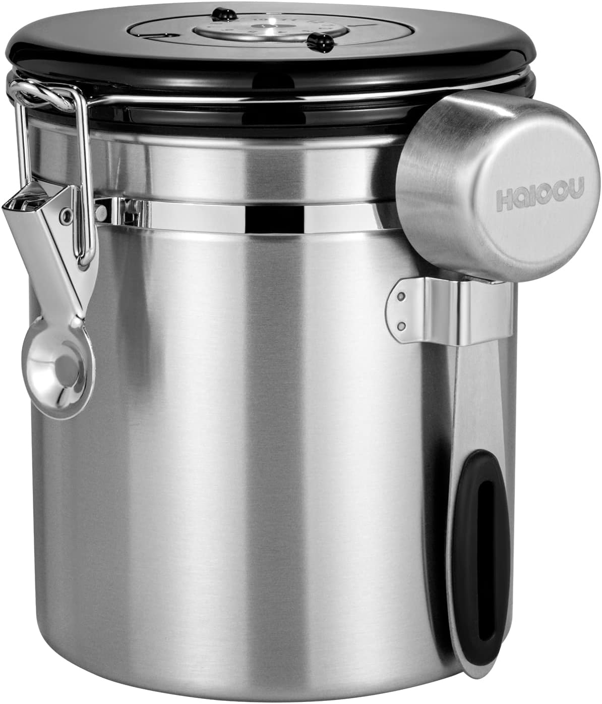 HAIOOU Airtight Coffee Canister, 16OZ Small Stainless Steel Coffee Bean Storage