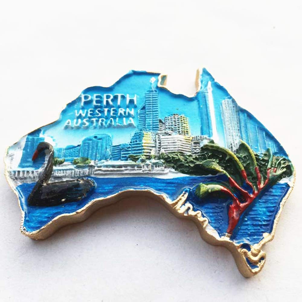 Perth Australia 3D Frigorifero Magnetico Viaggio Adesivo Souvenirs Casa & Cucina Decorazione Australia Frigorifero Magnete dalla Cina
