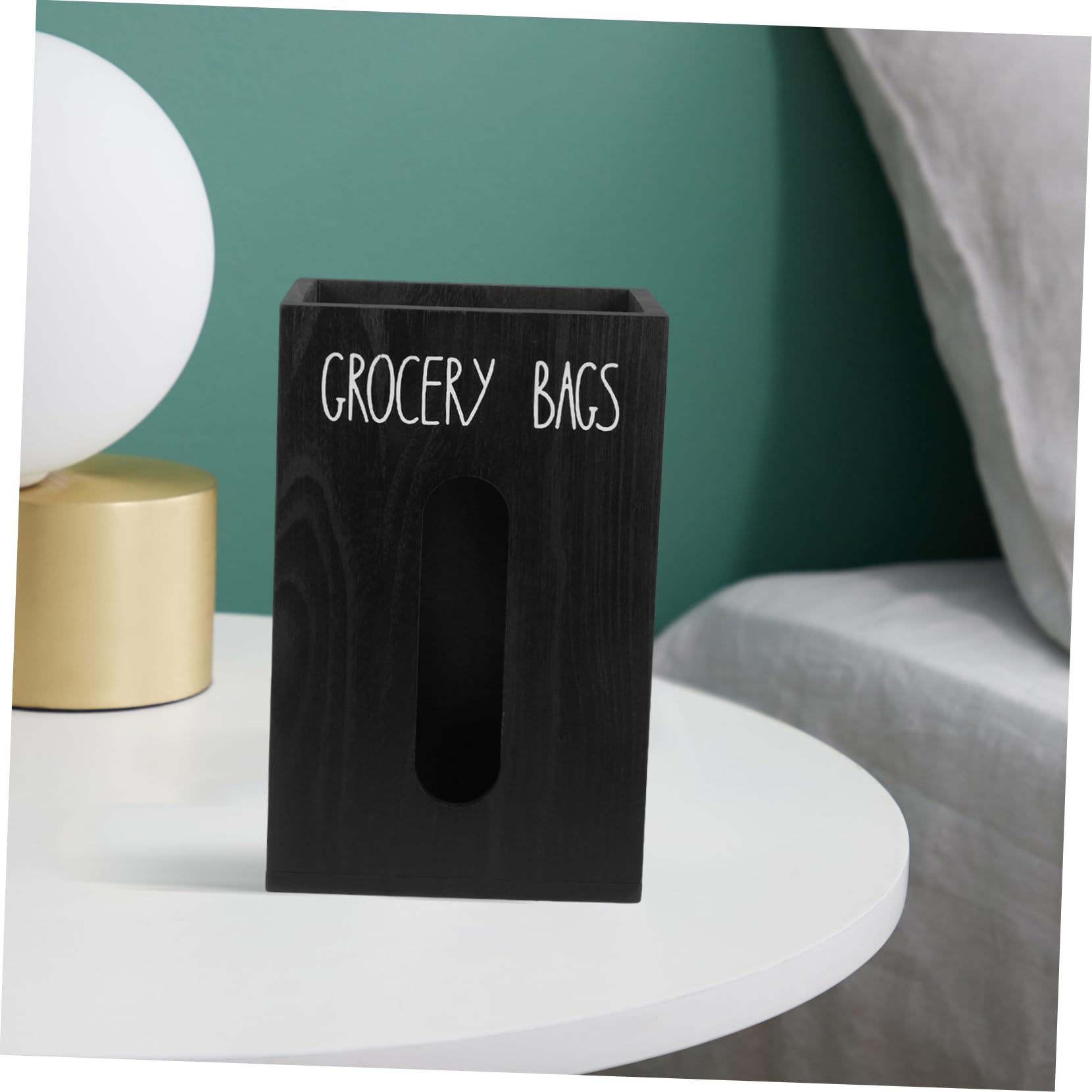 LABRIMP Dispensador De Bolsas De Basura De Madera Rústico Porta Bolsas De Basura Negro para Cocina Encimera Organizador De Almacenamiento
