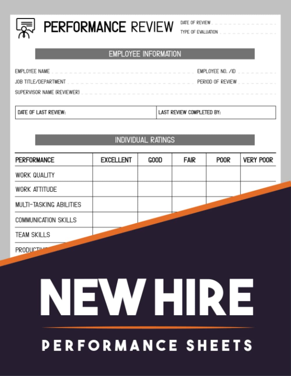 Buy New Hire Performance Sheets Employee Performance Review Book