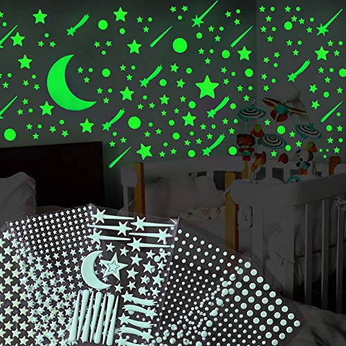 MOCHEE Glow in The Dark, Stars Wall Stickers 723pcs 3D Dots Stars Shooting Star and Moon Decals Decor for Ceiling Self-Adhesive Starry Sky Shining Decoration for Kids Bedroom Birthday Gift MOCHEE Glow in The Dark, Stars Wall Stickers 723pcs 3D Dots Stars Shooting Star and Moon Decals Decor for Ceiling Self-Adhesive Starry Sky Shining Decoration for Kids Bedroom Birthday Gift