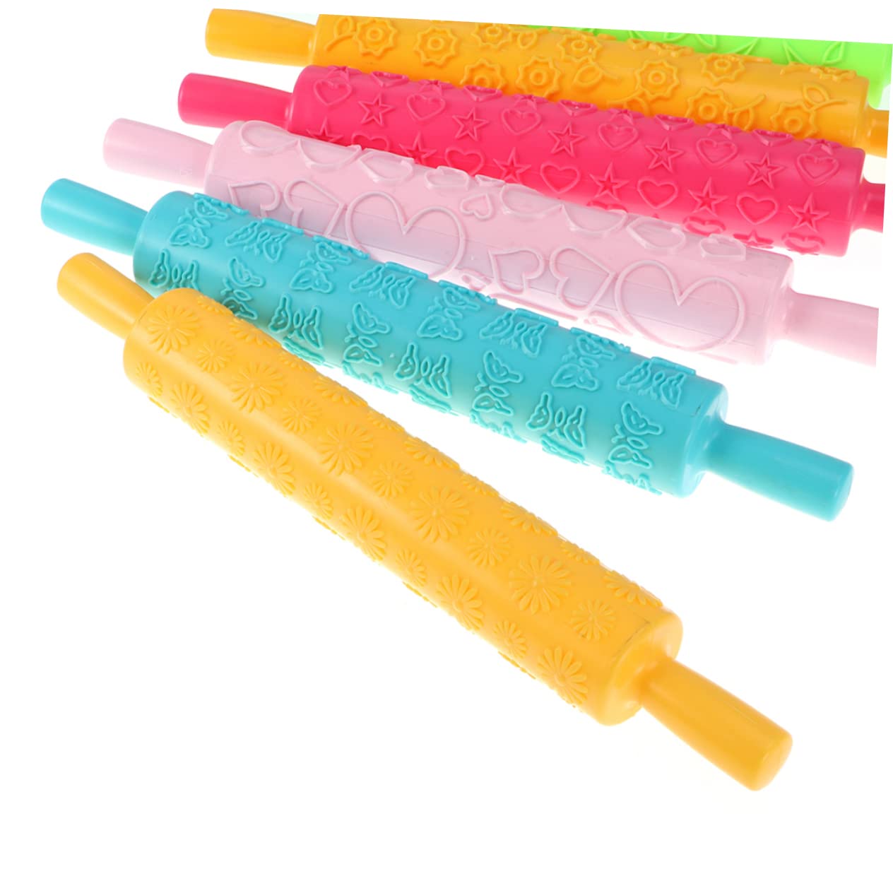 LABRIMP 5pièces Pâtisserie Plastique avec Motifs Embossés pour Décoration De Gâteaux Outil Multifonctionnel pour Pâtisserie Cuisine Plusieurs Styles