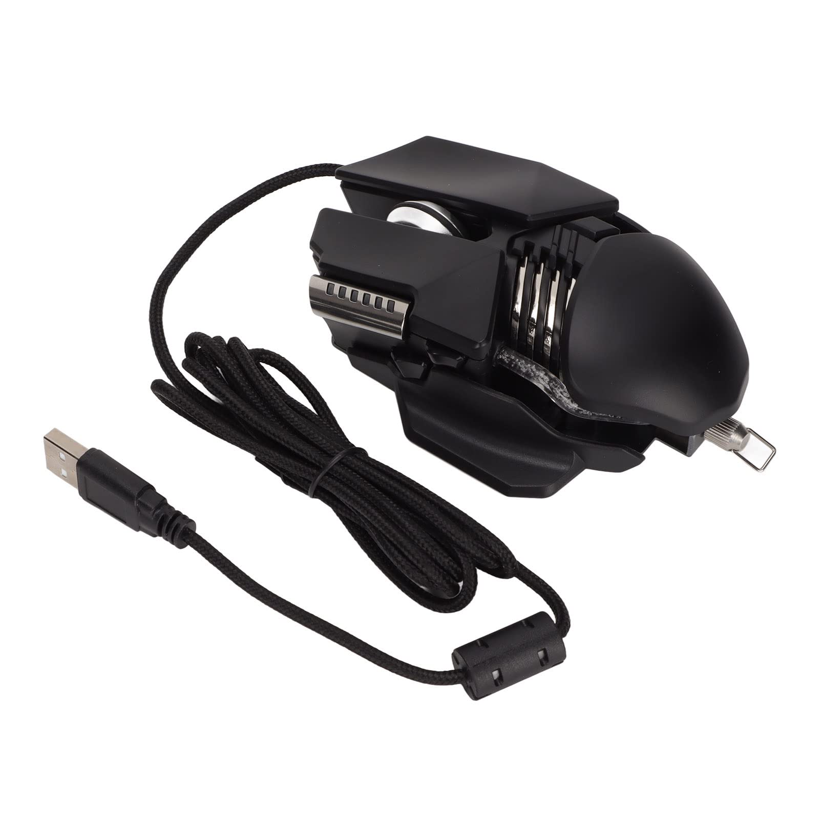 Mysz do Gier, Ergonomiczna Mysz Komputerowa z Przyciskami 12800 DPI 6D z 4 Efektami RGB, Przewodowa Przenośna Mysz Komputerowa USB do Komputera Laptop, Plug And Play