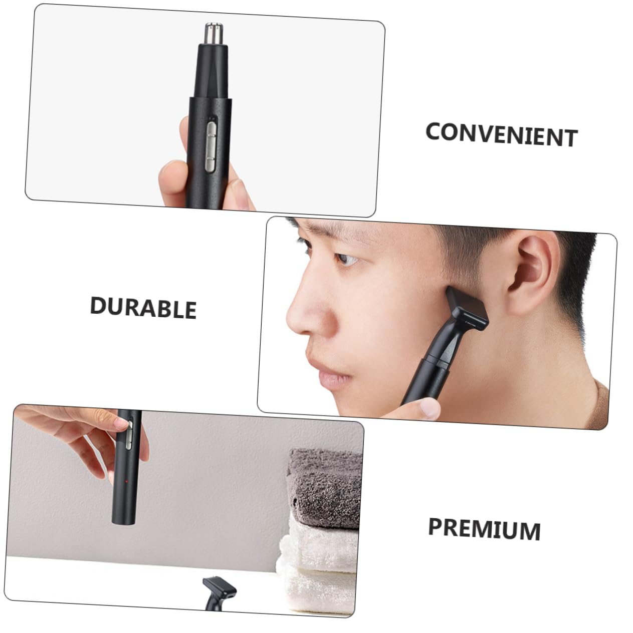 MUSISALY 1Set Rechargeable Body Hair Trimmer Nose Hair Clipper Electric Dual Edge Trimmer for Eyebrows Ears and Face Durable Design for Easy Cleaning Fast Hair Removal