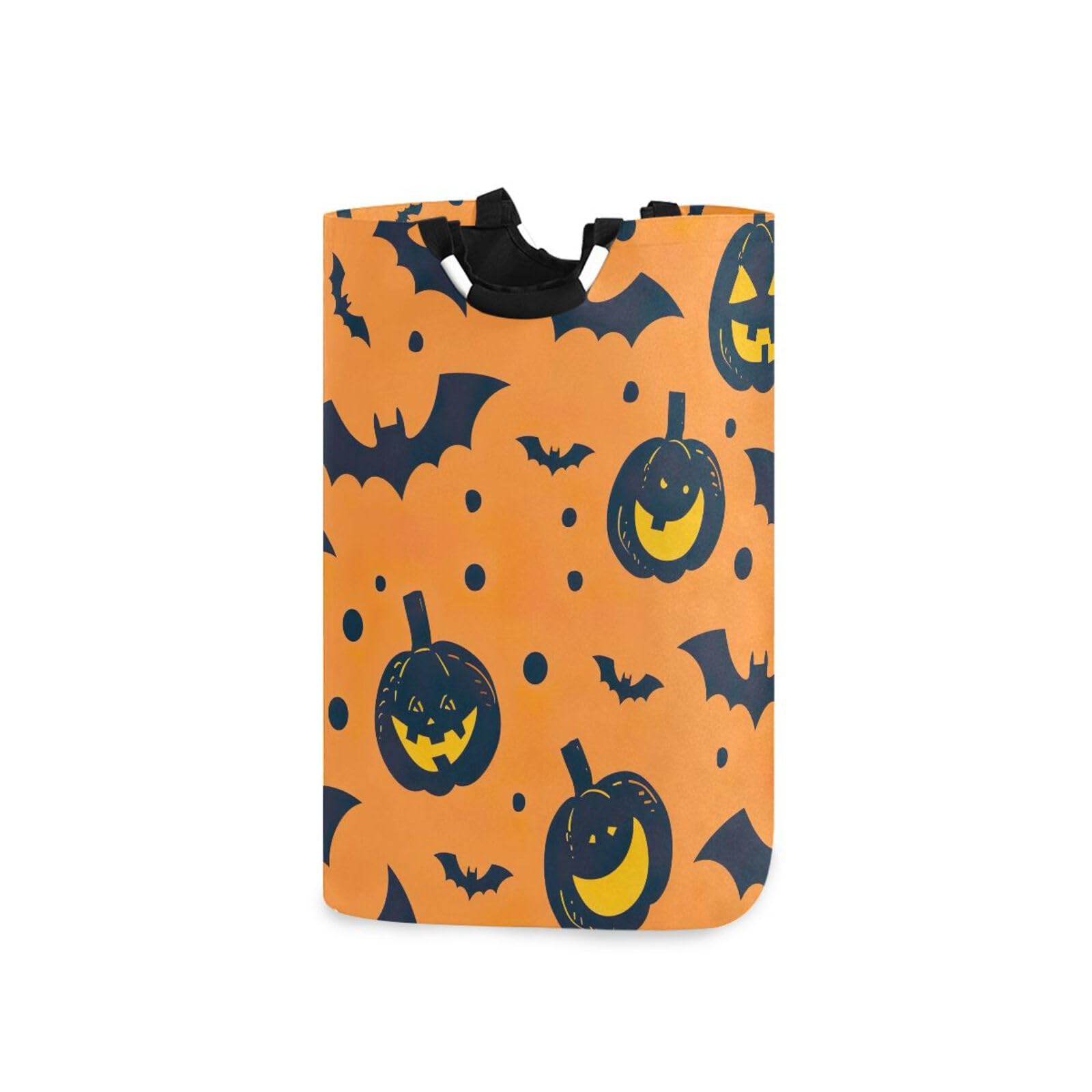 Jihqo Laundry Hamper Basket Halloween Pumpkins Collapsible Nursery Storage Bin Waterproof Clothing Baskets for Home Bedroom Bathroom Washing Room