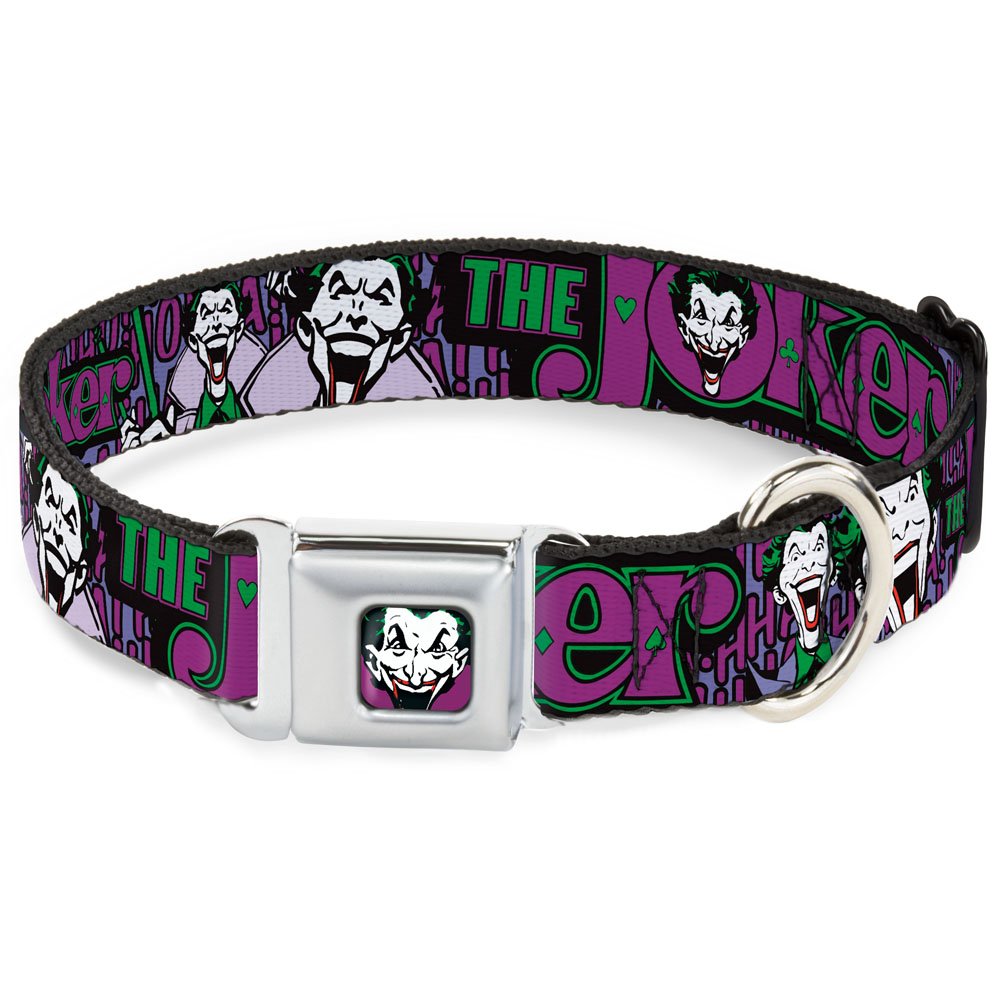 Buckle-Down DC-WJK002-WL 18-32""JKA-Joker Face Dog Collar, Wide Large