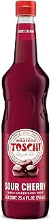 Toschi Amarena Sour Cherry Syrup | Highly Concentrated | Additive Free | Gluten Free & Vegan | High Fruit Content | Product of Italy | 25.4 fl oz (750mL)