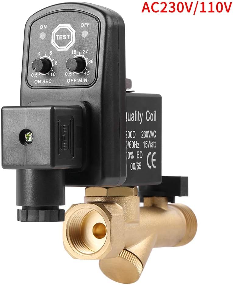 Flash Deals - 50% OFF G1/2 DN15 Automatic Electronic Timed Drain Valve Air Tank Water Moisture for Air Compressor Condensate Management, Integrated Valve (AC 110V) Best Cyber Deals 🔥 G1/2 DN15 Automatic Electronic Timed Drain Valve Air Tank Water Moisture for Air Compressor Condensate Management, Integrated Valve (AC 110V)