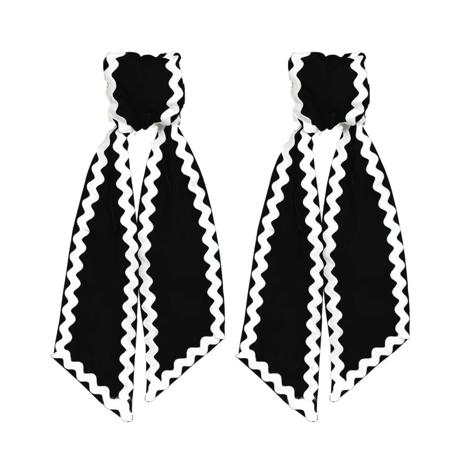 Vlhpnpe Black Of 2 Scalloped Wreath Sashes For Front Door Garland Ribbon Accessories For Yard Doorway Outdoor Indoor Bowknot Decors Wreath Sashes