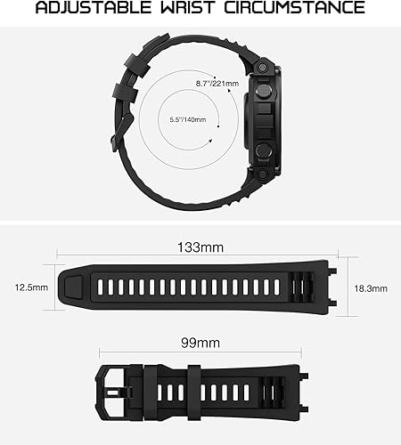 Miniatura 7 de MoKo Correa de reloj compatible con Amazfit T-Rex 2 reloj inteligente GPS para exteriores, correa de repuesto de silicona suave con destornillador