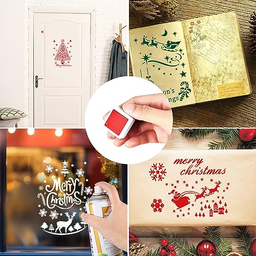 HLIWS 12 Pieces Reusable Christmas Painting Stencils,Plastic Painting Template,Drawing Craft Stencils,for DIY Scrapbooking Christmas Card Craft Accessory - Image 4