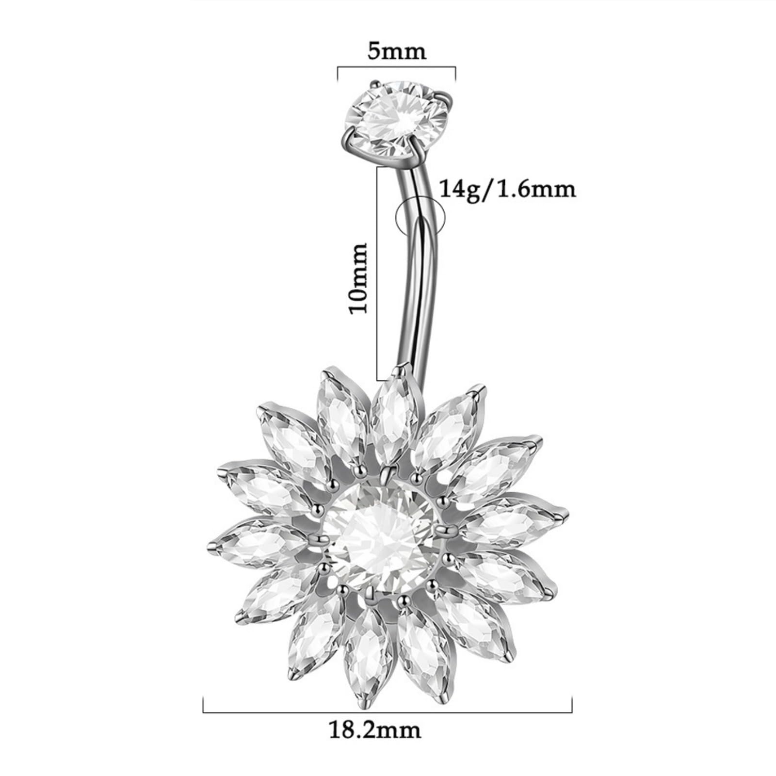 Per ombelico Abiti facili da abbinare che migliorano proprio fascino Texture in lega per appassionati della moderna Piercing per la pancia con fiori per ombelico eleganti