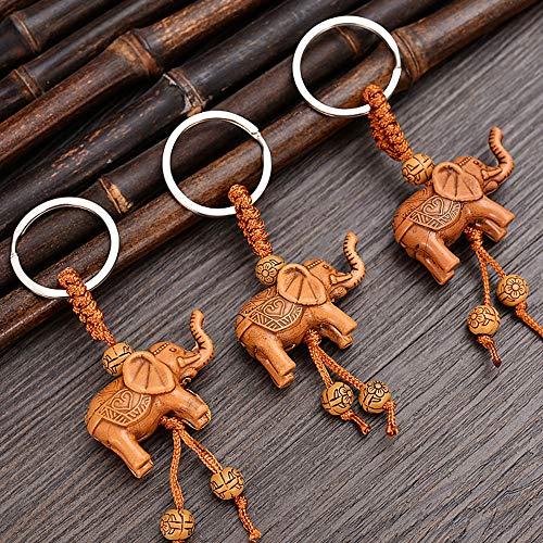 Saidian 1 Pcs Lucky Elephant Keychains For Women Creative Resin Pendant Keychain Key Ring Chain Gift Hanging Decoration #TOP3
