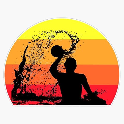 Calcomanía de vinilo retro para ventana, diseño vintage de waterpolo, 5 pulgadas