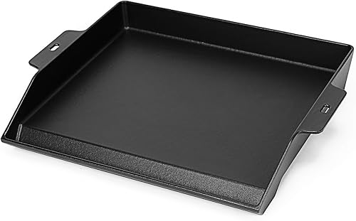 Miniatura 10 de Utheer Plancha de hierro fundido de 23 x 16 pulgadas para parrilla de gas y estufa, plancha universal con revestimiento antiadherente pre-sazonado,