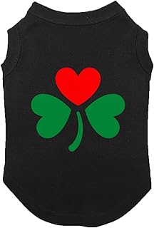 Shamrock with Heart - Love Lucky Dog Shirt (Black, Large)