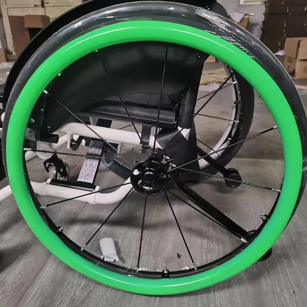 Fundas para llantas de silla de ruedas, antideslizantes, resistentes al desgaste, para empujar con la mano, funda para rueda trasera deportiva para silla de ruedas, mejora el agarre y la tracción, 1