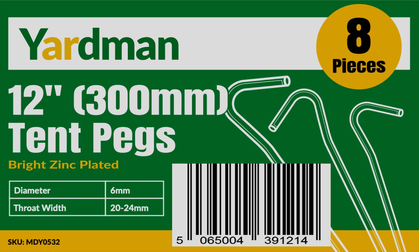 Steel Tent Peg - 8mm X 300mm - Camping Plus - Gold Coast - View #12